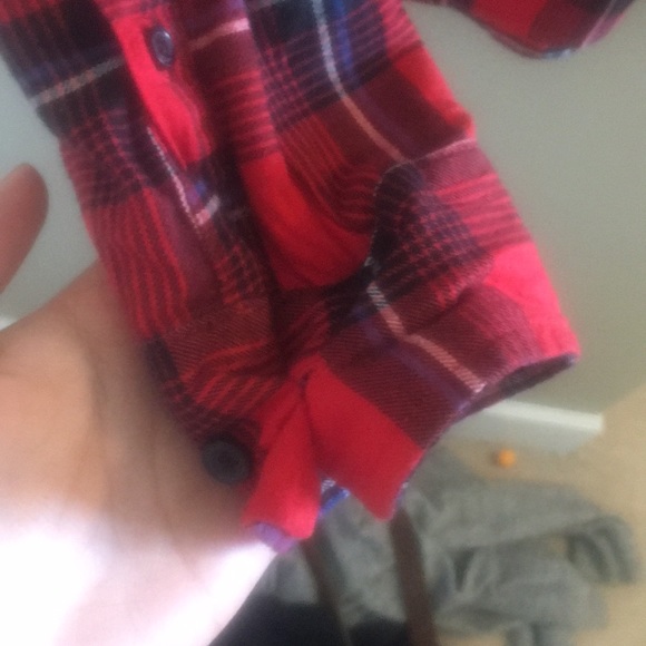 H&M red flannel size small S - Picture 3 of 4